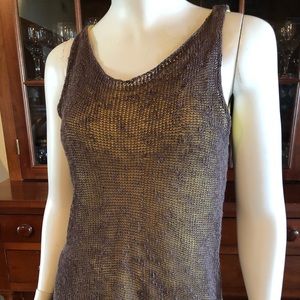 Eileen Fisher Brown Linen and Cotton Tank, xs